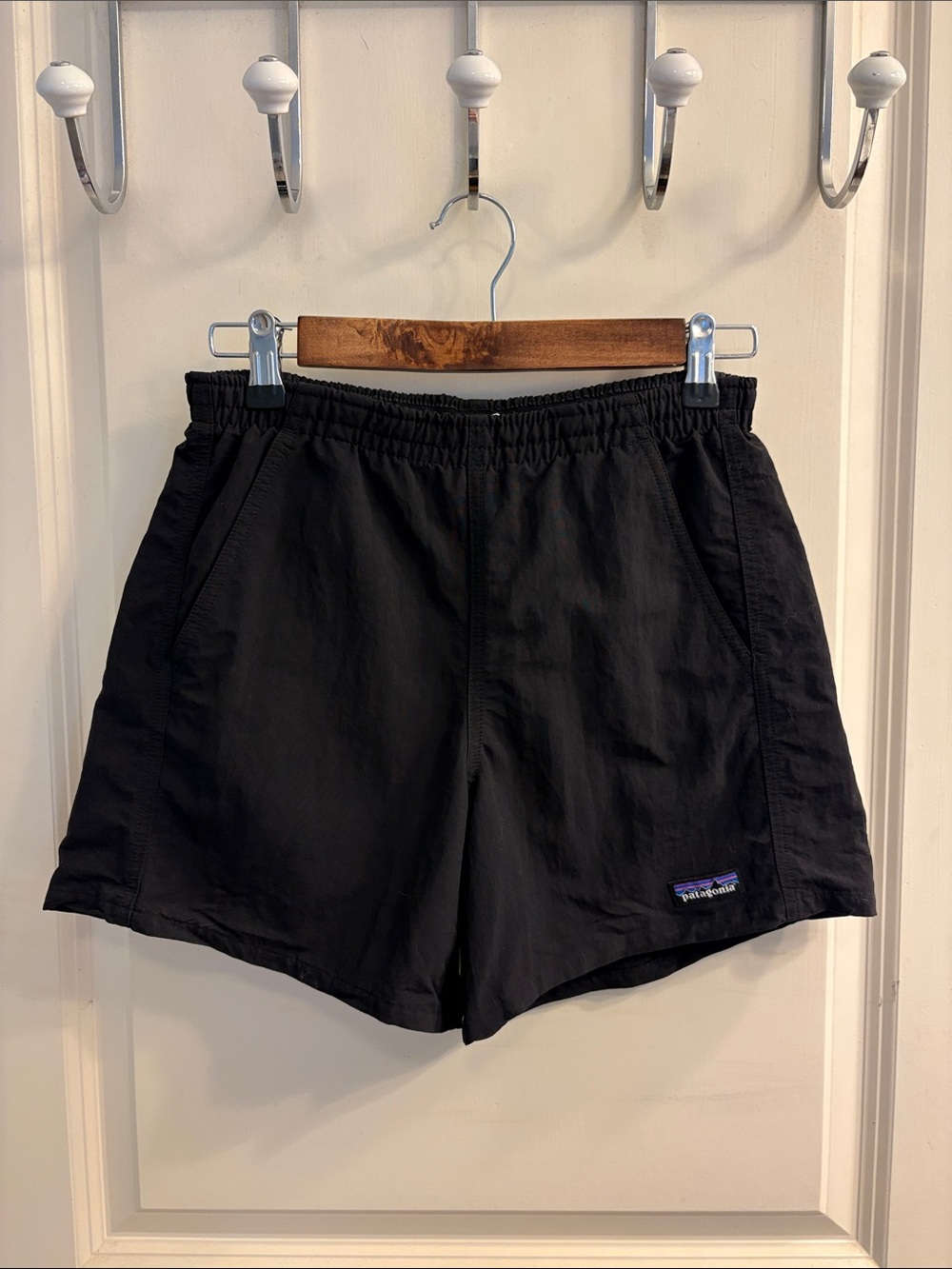 Patagonia Baggies Black Women's Elastic-Waist Athletic Shorts